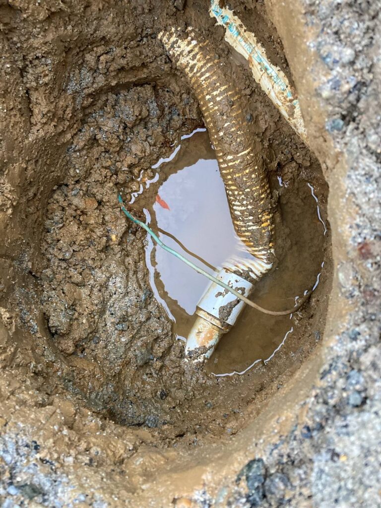 A COLLAPSED POOL PIPE UNDERGROUND